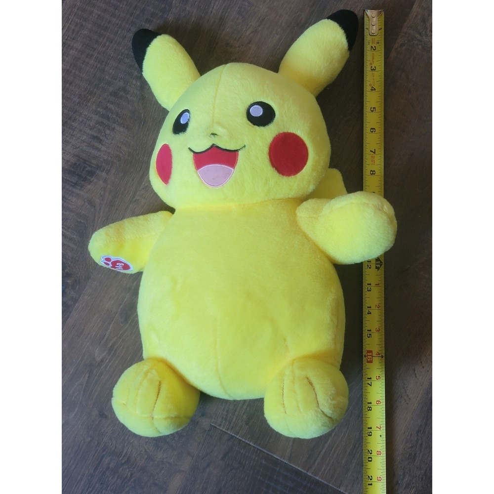 Build-A-Bear Pikachu Plush 15" & Pokemon Sun Moon Twin Sheet‎ Set Yellow Blue